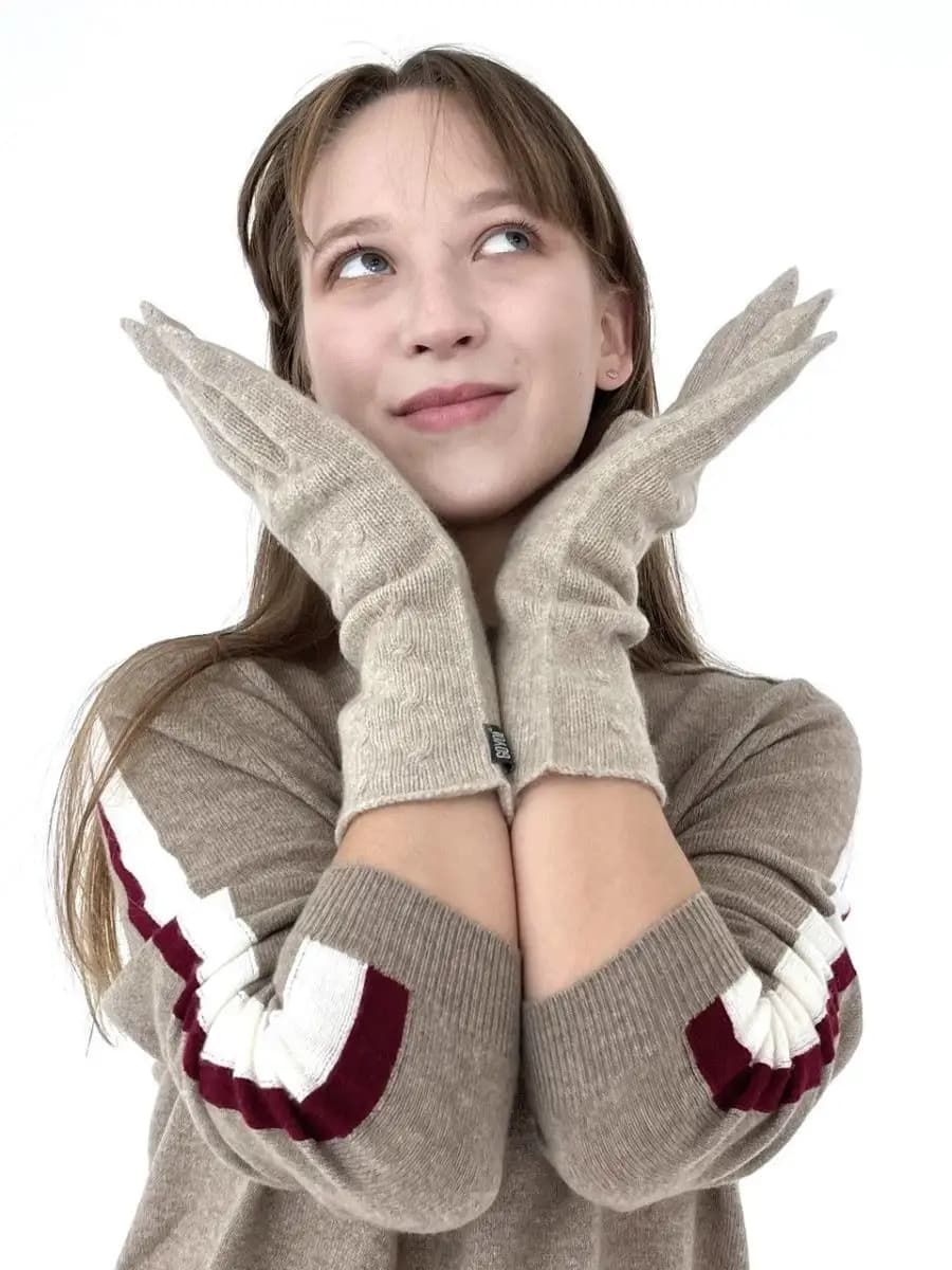 Перчатки удлиненнные кашемировые 2