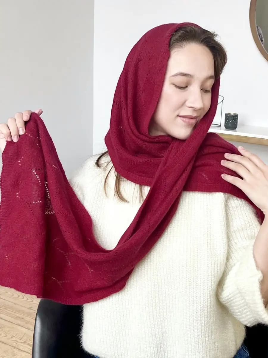 Шарф кашемировый ажурный